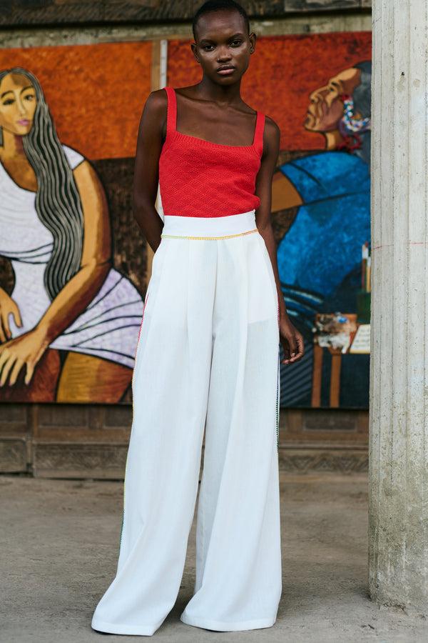 Escvdo AMALIA PANTS | IVORY/ MULTI