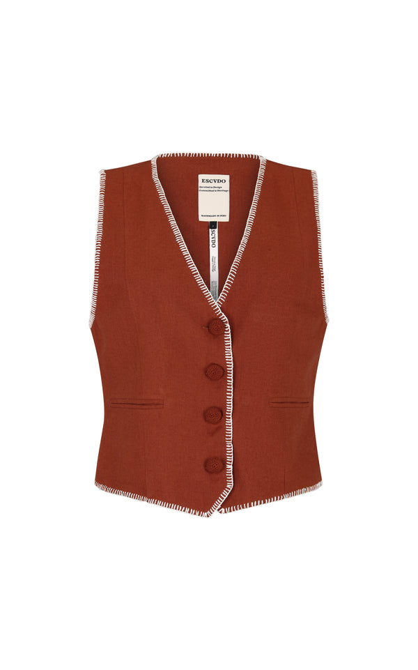 escvdo AMULETO VEST | BROWN