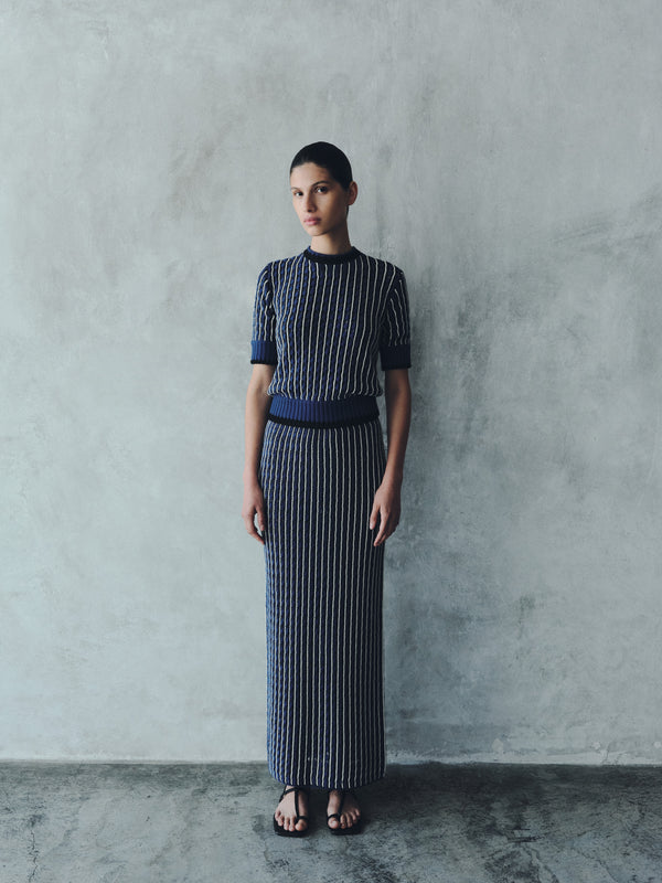 Escvdo APU KNITTED TOP | ELECTRIC BLUE - BLACK