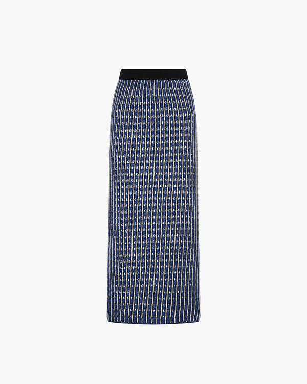 escvdo APU MIDI SKIRT | ELECTRIC BLUE - BLACK