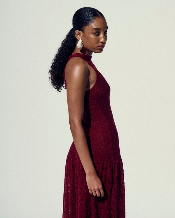 Escvdo CAYO MAXI KNIT DRESS | WINE