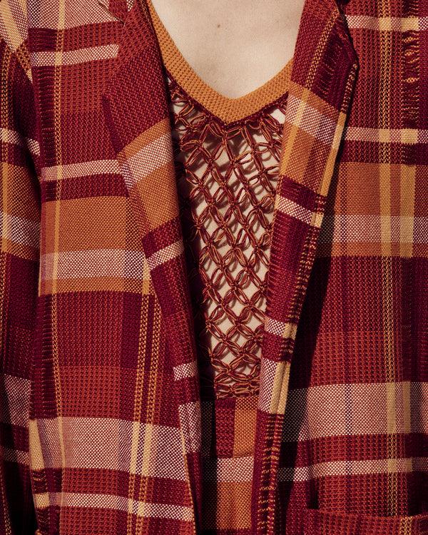 Escvdo CHILLACO WOVEN BLAZER | ORANGE-BROWN