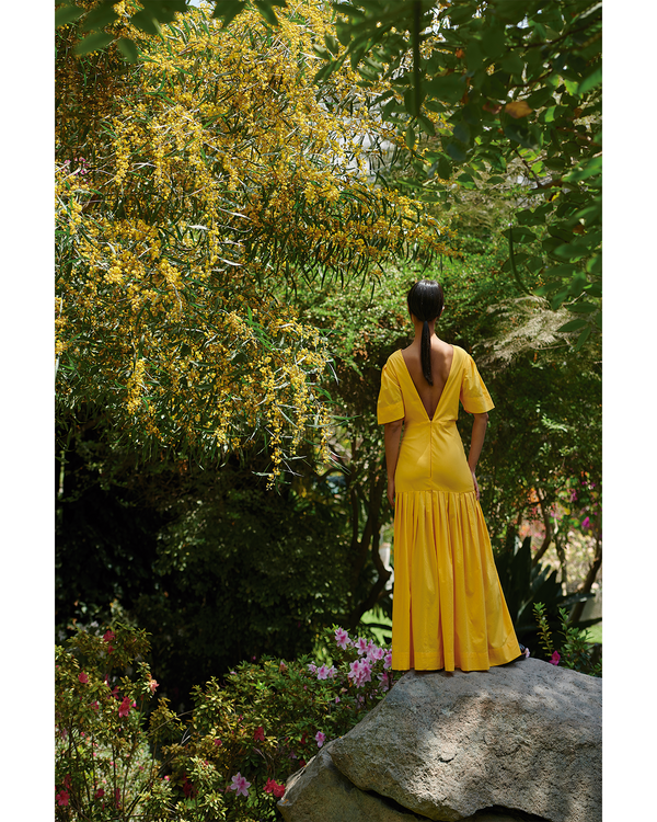 Escvdo COLIBRI DRESS | YELLOW
