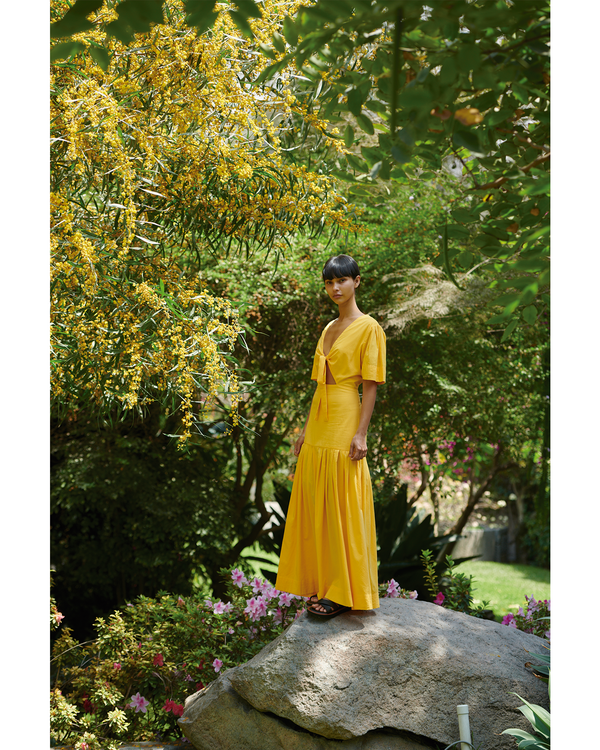 escvdo COLIBRI DRESS | YELLOW