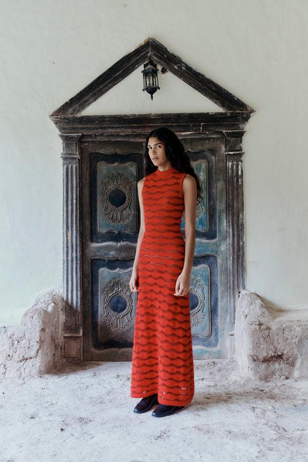 escvdo CONA MAXI DRESS | BURGUNDY - FUCHSIA