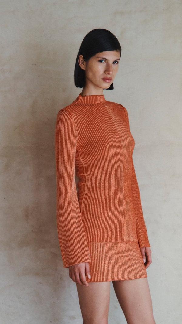 Escvdo DUAL MINI SKIRT | TANGERINE