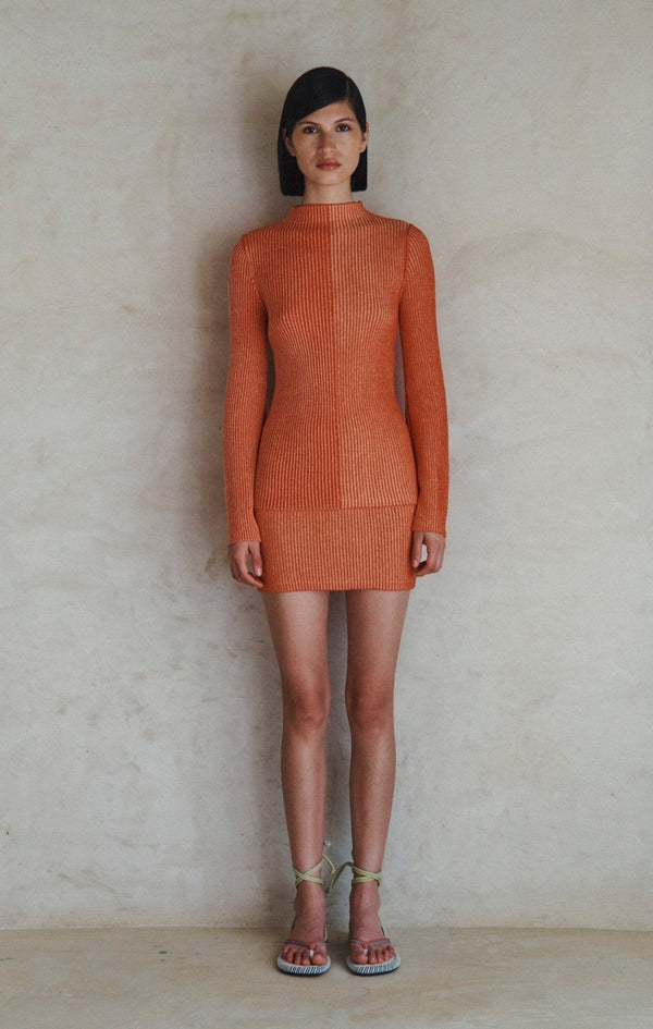 Escvdo DUAL MINI SKIRT | TANGERINE