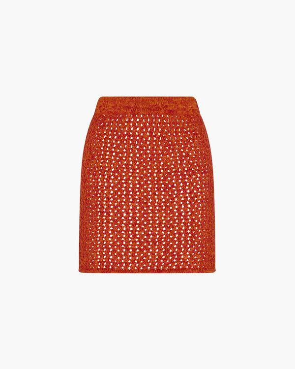 escvdo ESPINA MINI SKIRT | ORANGE - FUCHSIA