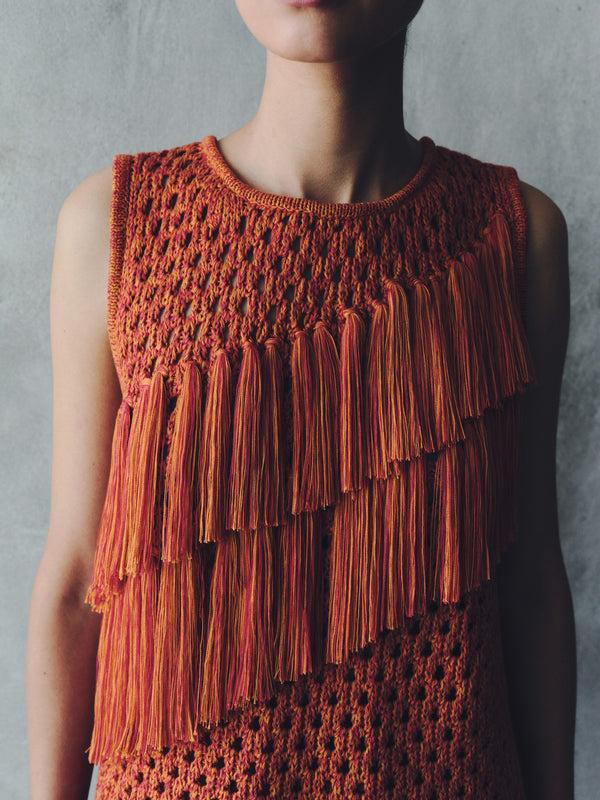 Escvdo ESPINA SLEEVELESS TOP | ORANGE - FUCHSIA