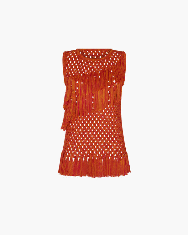 escvdo ESPINA SLEEVELESS TOP | ORANGE - FUCHSIA