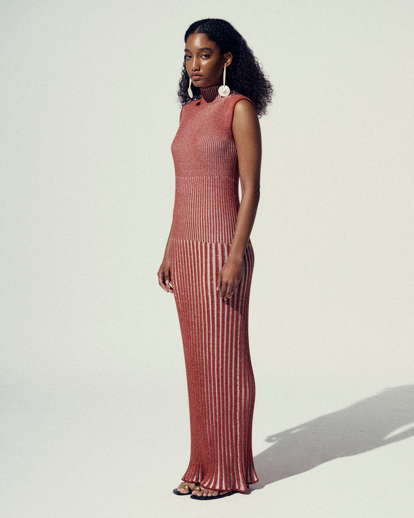 Escvdo GOLFO MAXI DRESS | BROWN-TOBACCO