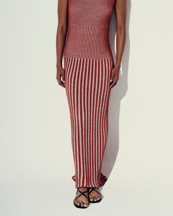 Escvdo GOLFO MAXI DRESS | BROWN-TOBACCO