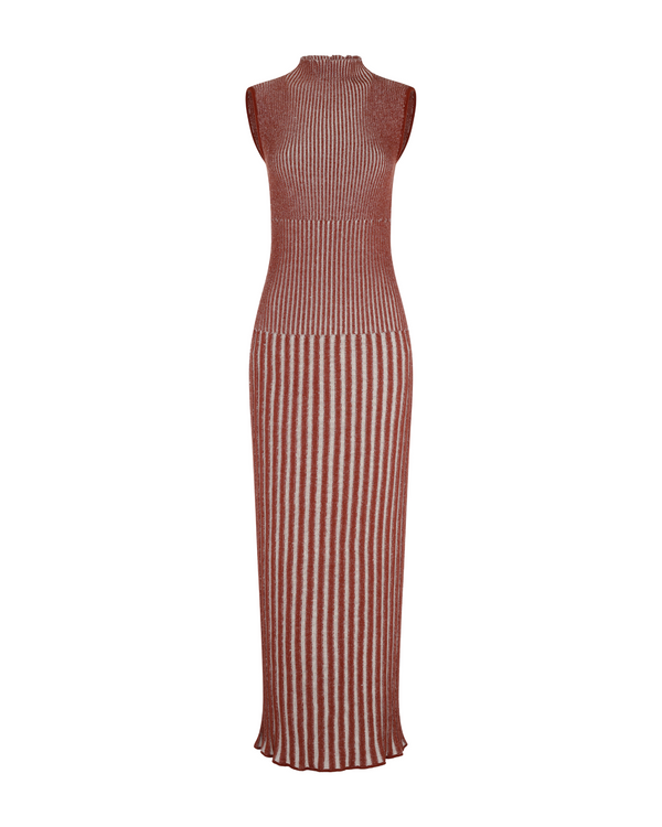 escvdo GOLFO MAXI DRESS | BROWN-TOBACCO