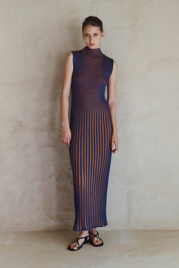 Escvdo GOLFO MAXI DRESS | ELECTRIC BLUE ORANGE