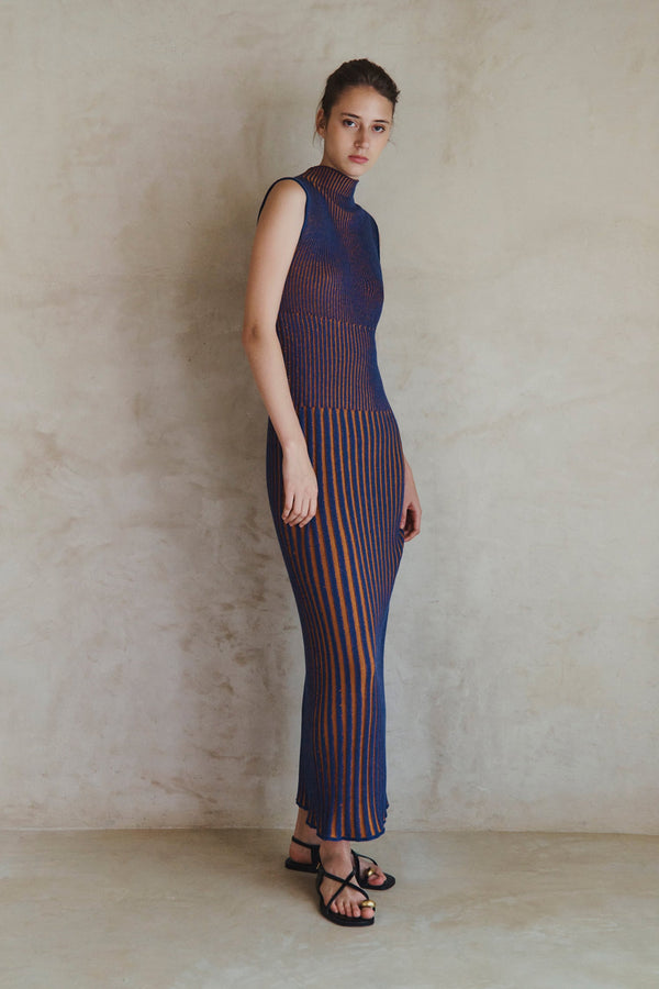 Escvdo GOLFO MAXI DRESS | ELECTRIC BLUE ORANGE