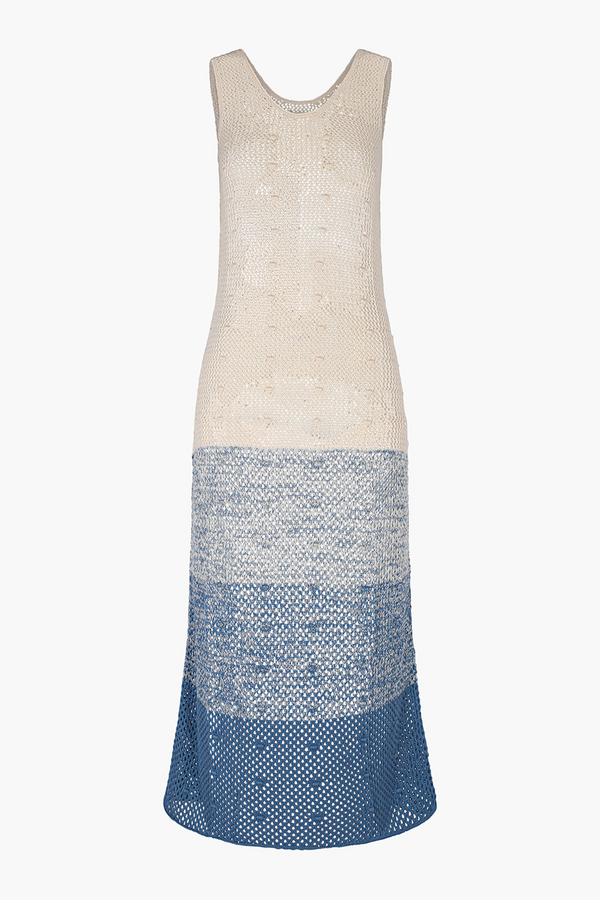 escvdo LITORAL DRESS | IVORY / SKY BLUE