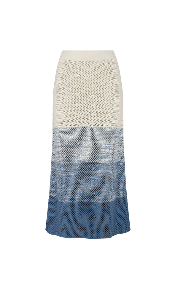 Escvdo LITORAL SKIRT | IVORY / SKY BLUE