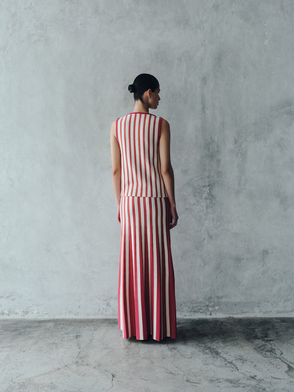 Escvdo MANGLAR MAXI SKIRT | IVORY - FUCHSIA