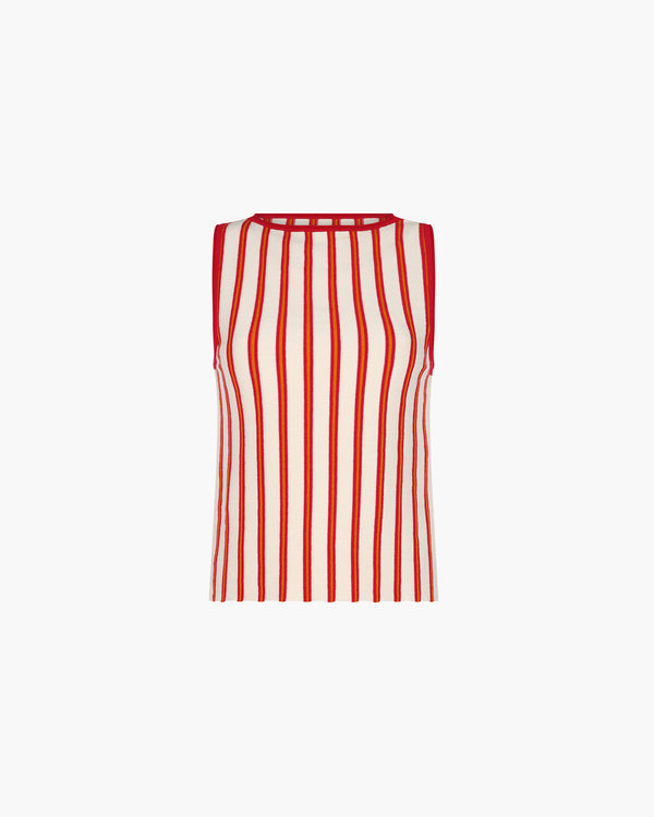 escvdo MANGLAR SLEEVELESS TOP | IVORY - FUCHSIA