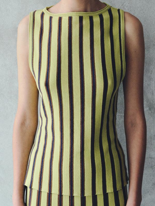 Escvdo MANGLAR SLEEVELESS TOP | LIME GREEN - CHOCOLATE