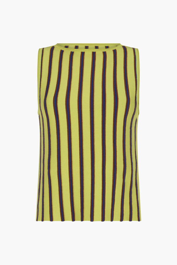 escvdo MANGLAR SLEEVELESS TOP | LIME GREEN - CHOCOLATE