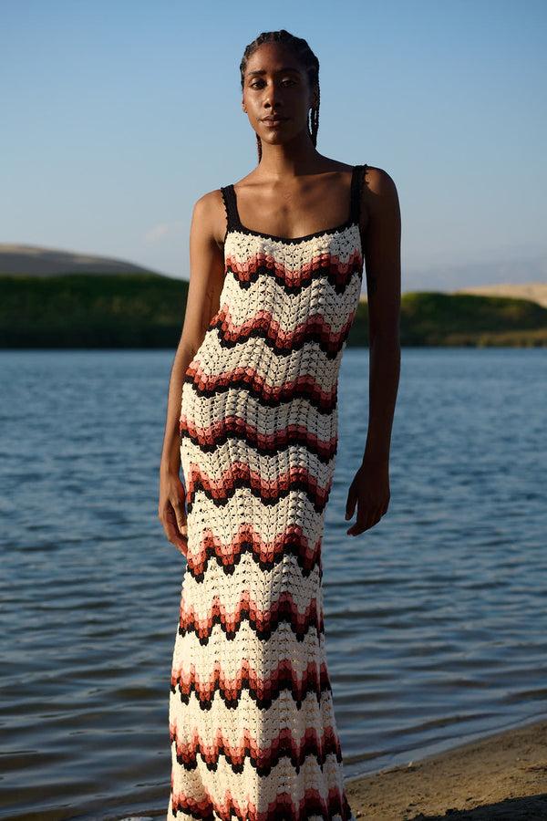 Escvdo MAREA DRESS | PEACH/BLACK