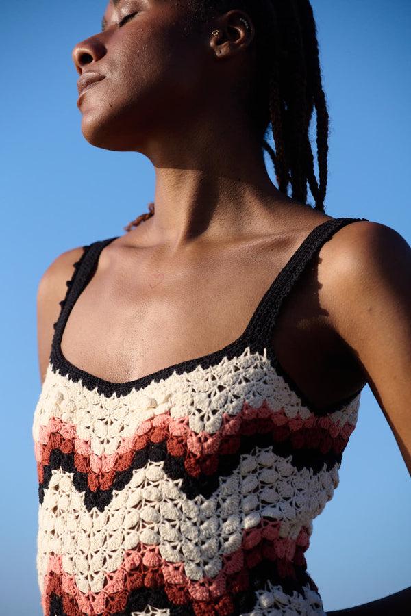 Escvdo MAREA DRESS | PEACH/BLACK