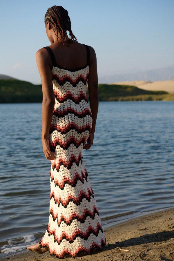 Escvdo MAREA DRESS | PEACH/BLACK