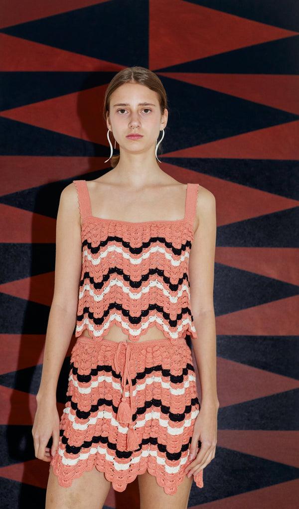 Escvdo MAREA MINI SKIRT | PEACH