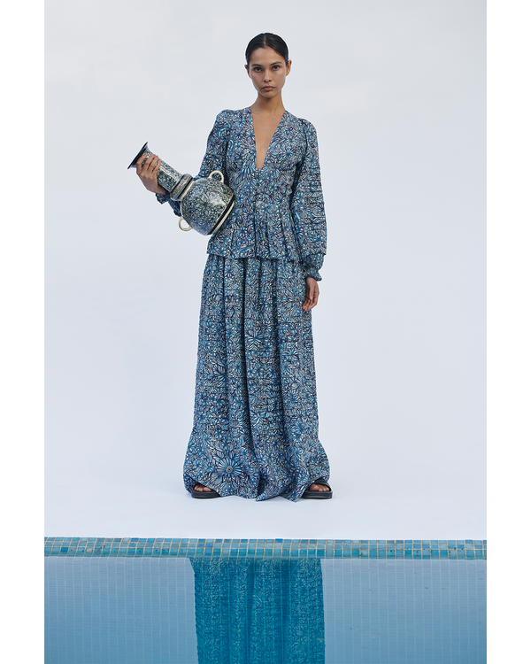 escvdo MARGARITA TOP | PRINT BLUE