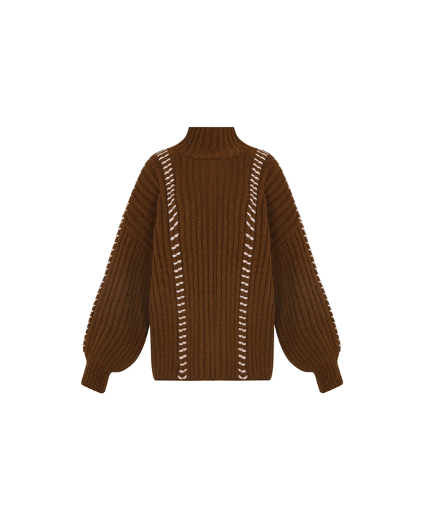 escvdo MAYU SWEATER | BROWN