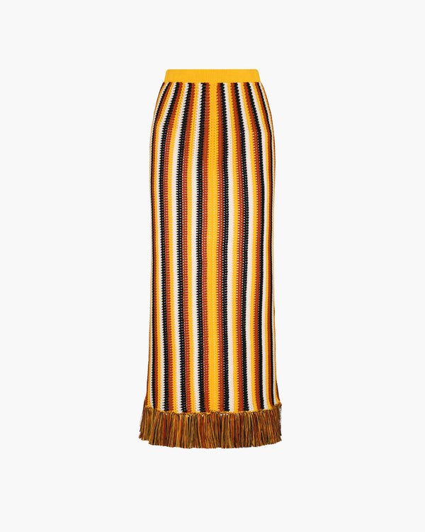 escvdo MISTI MIDI SKIRT | YELLOW - TOBACCO