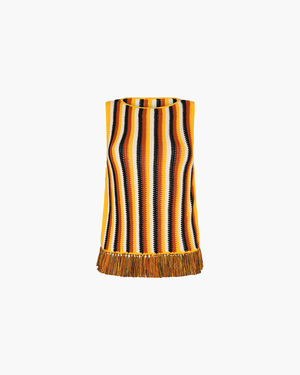 escvdo MISTI SLEEVELESS TOP | YELLOW - TOBACCO