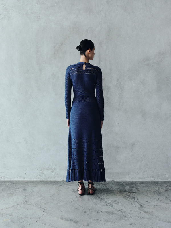 Escvdo NAUTA CROCHET MIDI DRESS | ELECTRIC BLUE