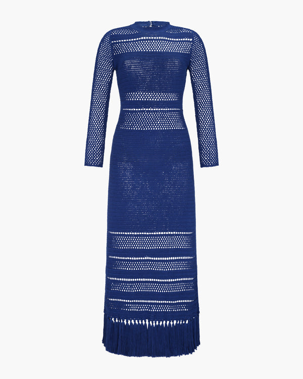 escvdo NAUTA CROCHET MIDI DRESS | ELECTRIC BLUE