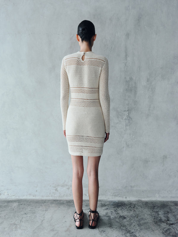 Escvdo NAUTA CROCHET MINI DRESS | IVORY