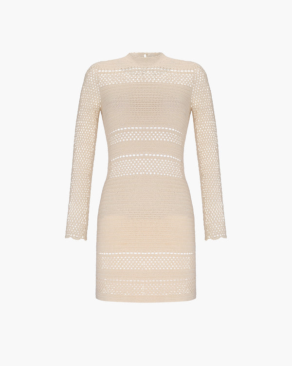 escvdo NAUTA CROCHET MINI DRESS | IVORY
