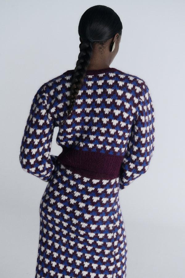 Escvdo NUNA SKIRT | BURGUNDY / BLUE