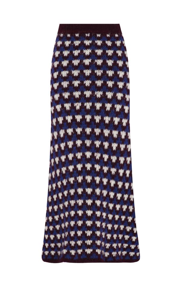 escvdo NUNA SKIRT | BURGUNDY / BLUE