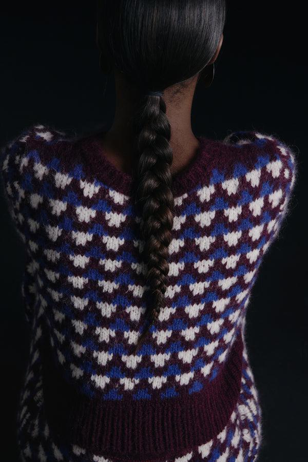 Escvdo NUNA TOP | BURGUNDY / BLUE