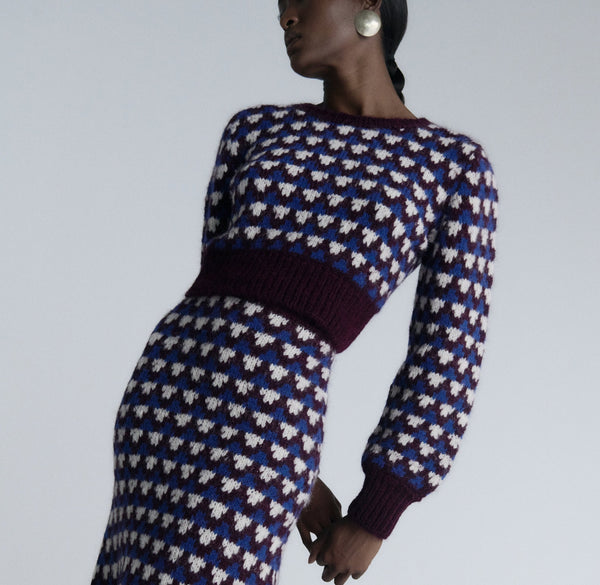 Escvdo NUNA TOP | BURGUNDY / BLUE