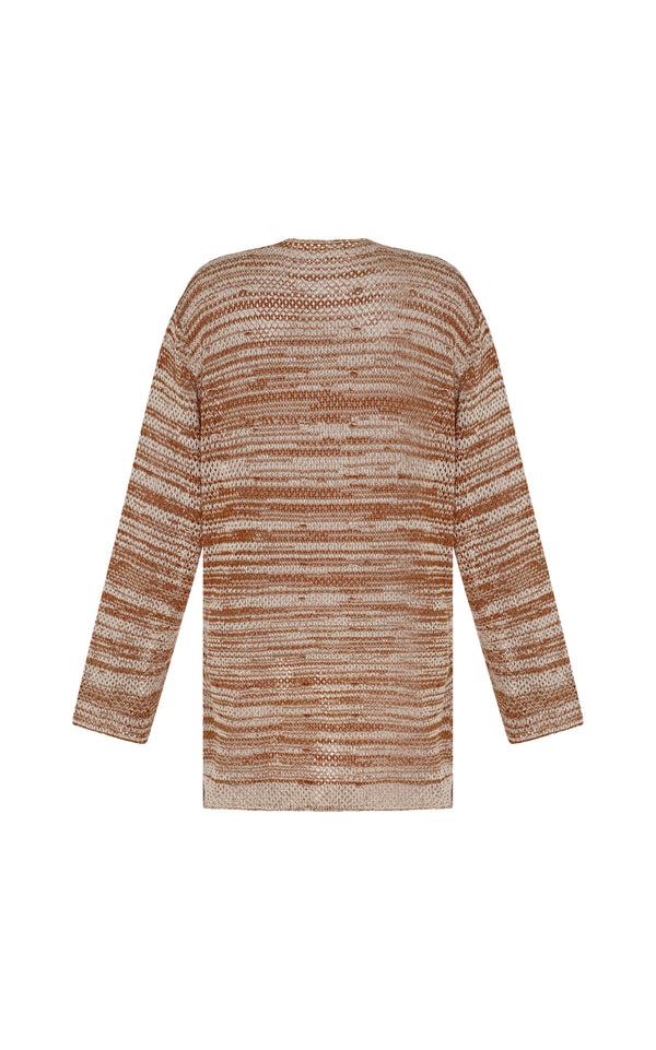 Escvdo OFRENDA LIGHT CARDIGAN | TOBACCO-IVORY