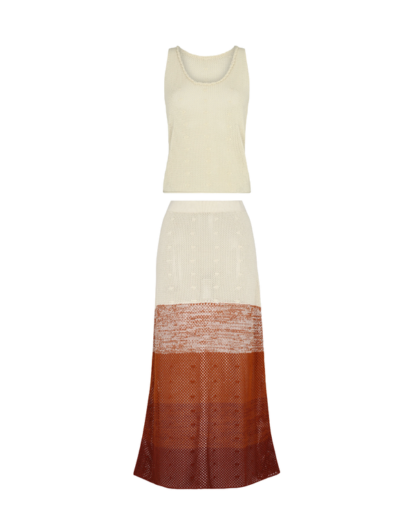 escvdo OFRENDA TANK SET | IVORY-BROWN