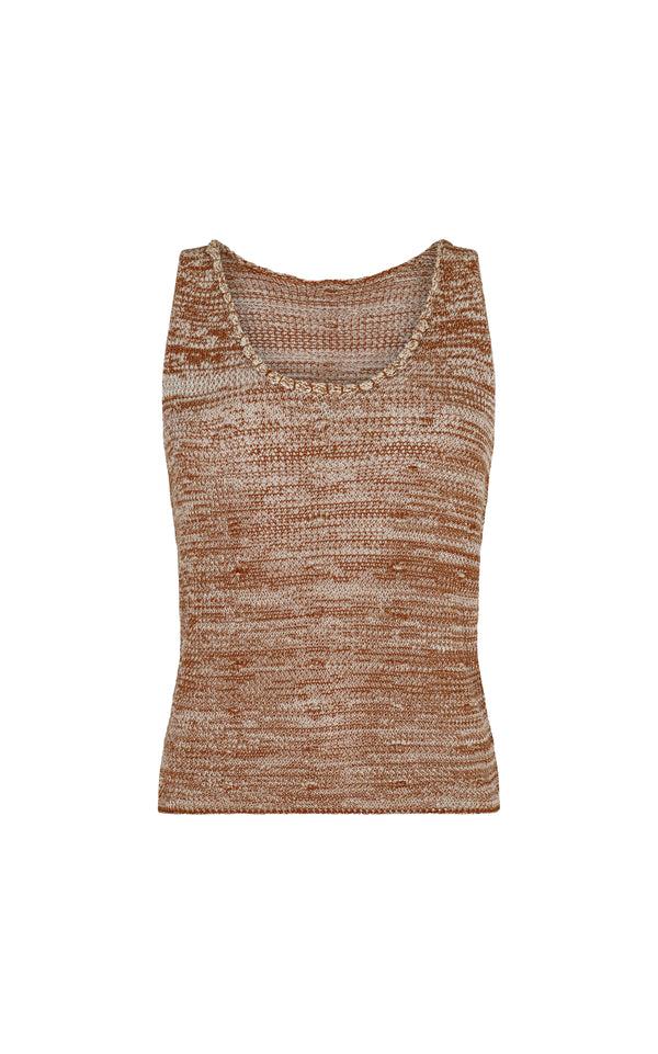 escvdo OFRENDA TANK TOP | TOBACCO-IVORY