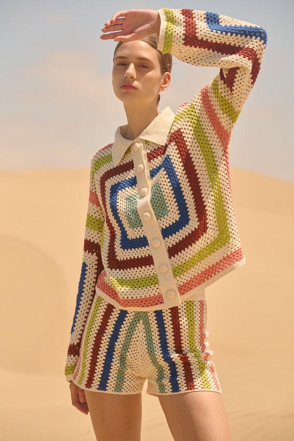 Escvdo PLAZA CROCHET SHORTS