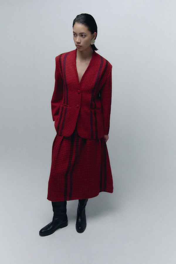 Escvdo QAYTU BLAZER | ORANGE / BURGUNDY