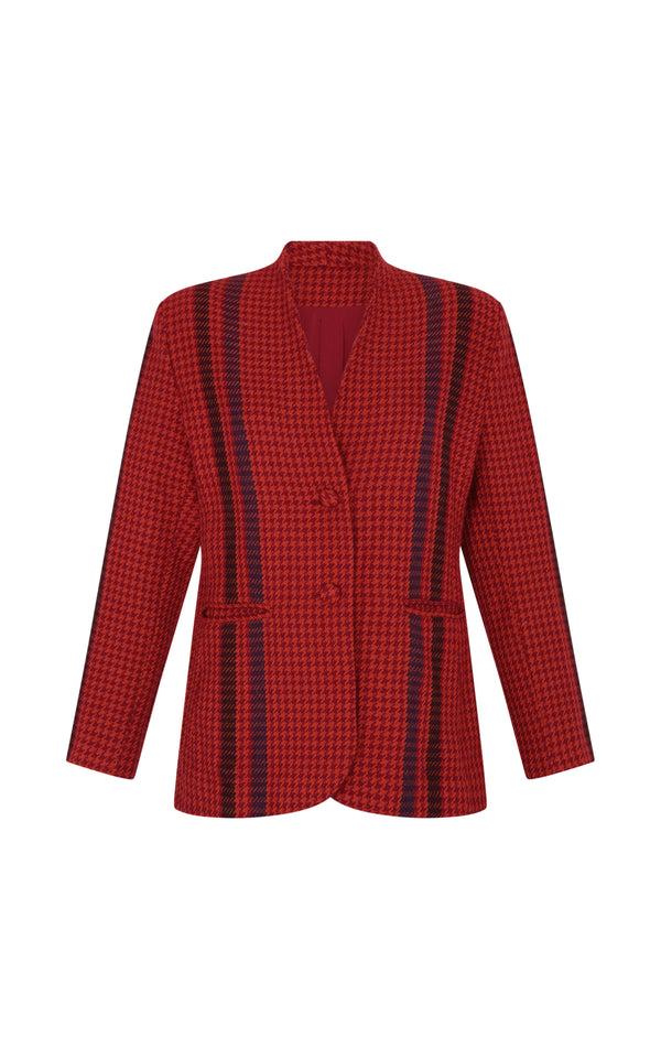 escvdo QAYTU BLAZER | ORANGE / BURGUNDY