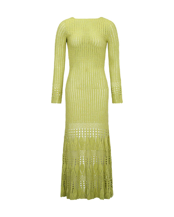 escvdo REFLEJO MAXI DRESS | PISTACCIO