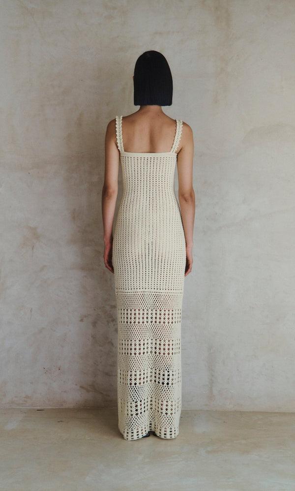 Escvdo REFLEJO SLEEVELESS DRESS | IVORY