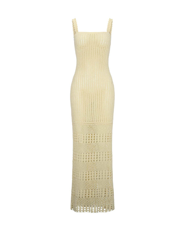 escvdo REFLEJO SLEEVELESS DRESS | IVORY